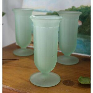 Vintage Frosted Dessert Parfait Glasses MINT - 3